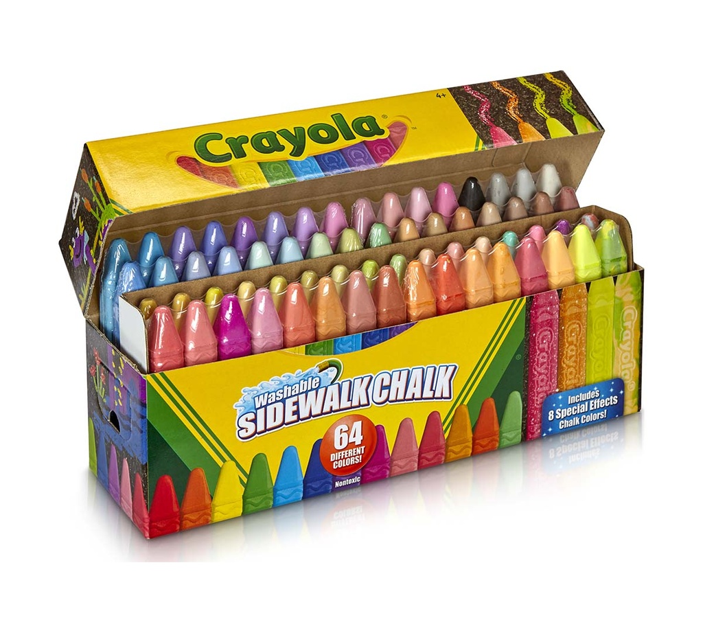 Washable Sidewalk Chalk - 64 Pack