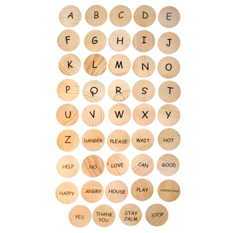 Sign Language Wooden Disks