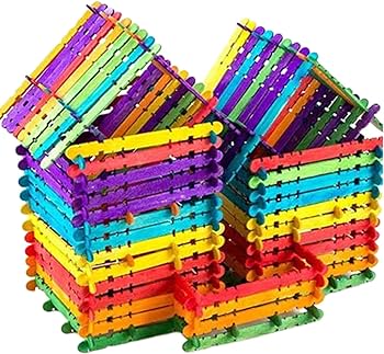 Wooden Construction Sticks - Coloured - Pack of 150