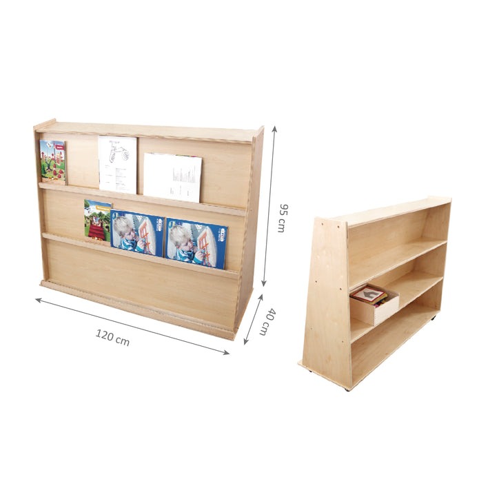 Sloping Bookshelf with Castors