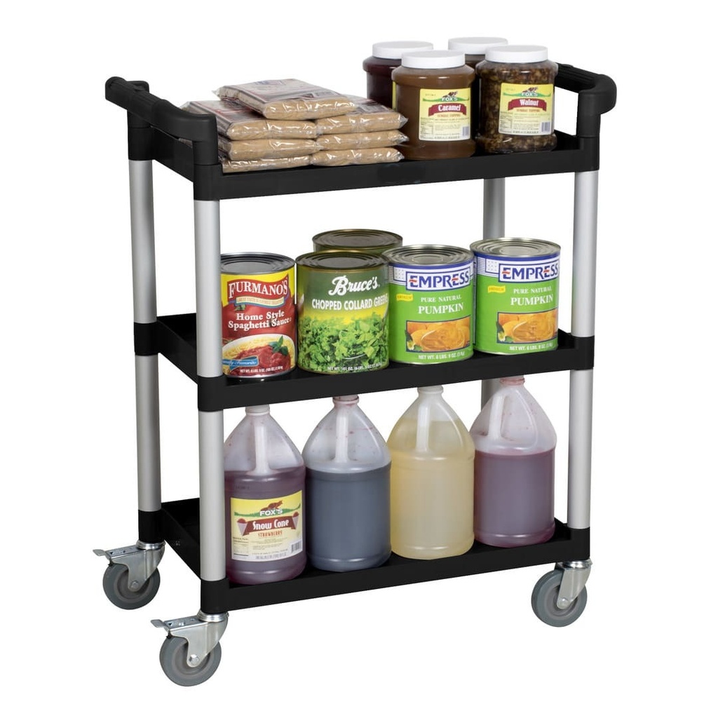 3 Tier Utility Trolley Black Small