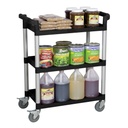 3 Tier Utility Trolley Black Small