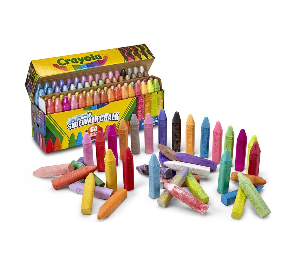 Washable Sidewalk Chalk - 64 Pack