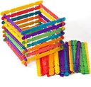 Wooden Construction Sticks - Coloured - Pack of 150