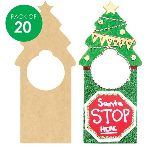 Christmas Wooden Door Hangers - Pack of 20