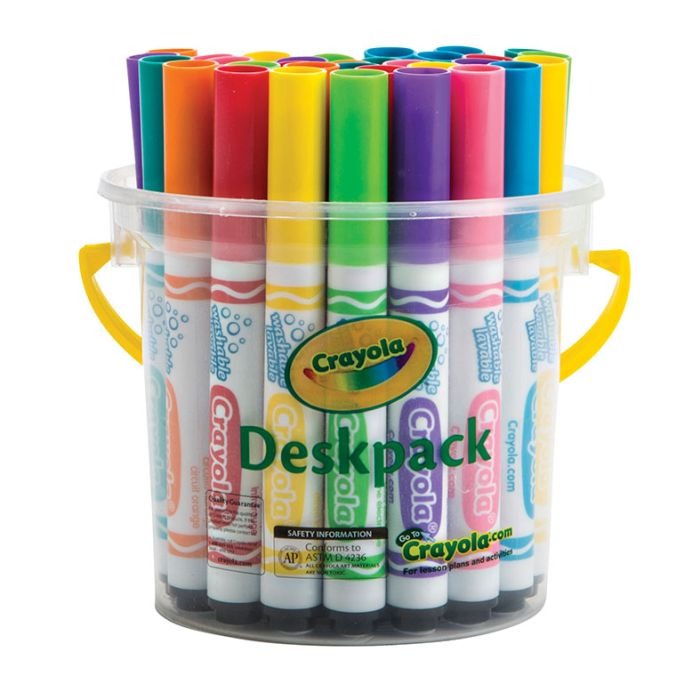Crayola Bright Washable Markers - 32 Deskpack