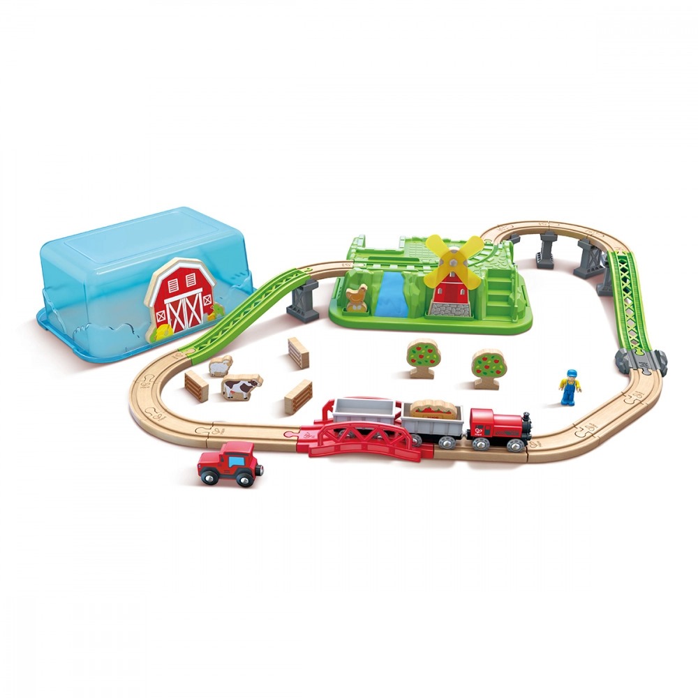 Wooden Train Set - Country Side Bucket