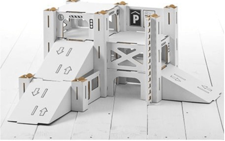 Calafant Cardboard Parking Garage Model - Level 3