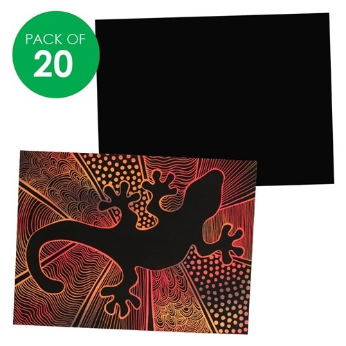 A4 Scratch Board - Indigenous Inspired - pack of 20