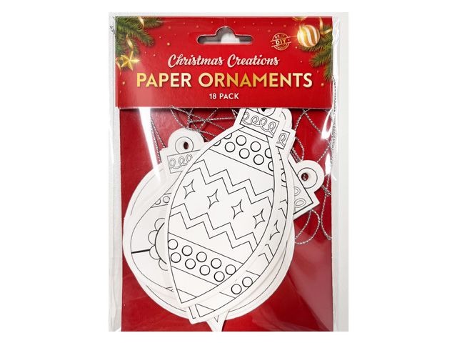 Christmas Colour Your Own Ornament - Pack of 18