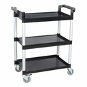 3 Tier Utility Trolley Black Small