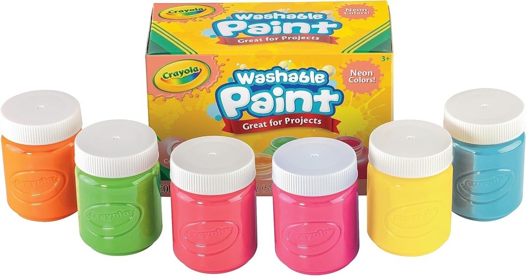 Crayola Washable Paint - Neon - pack of 6