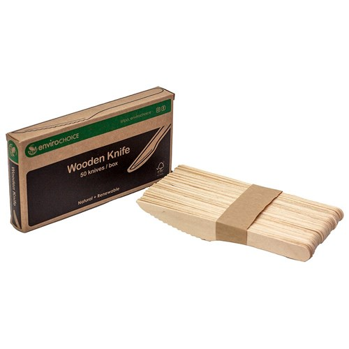 Cutlery Knife Wooden FSC Certified 165mm 50 Pack