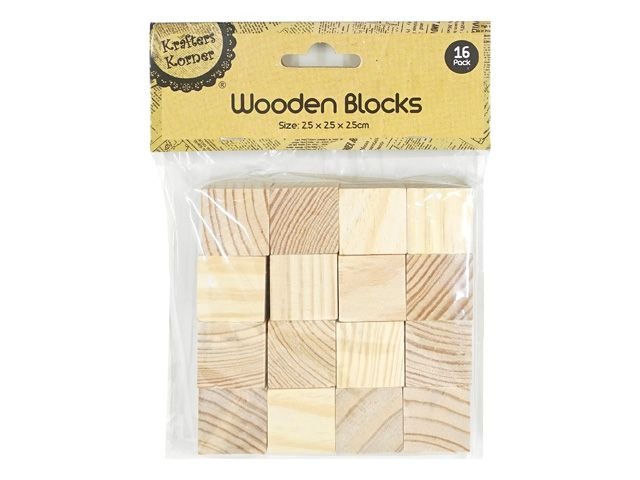 Wooden Craft Blocks - Pack of 16