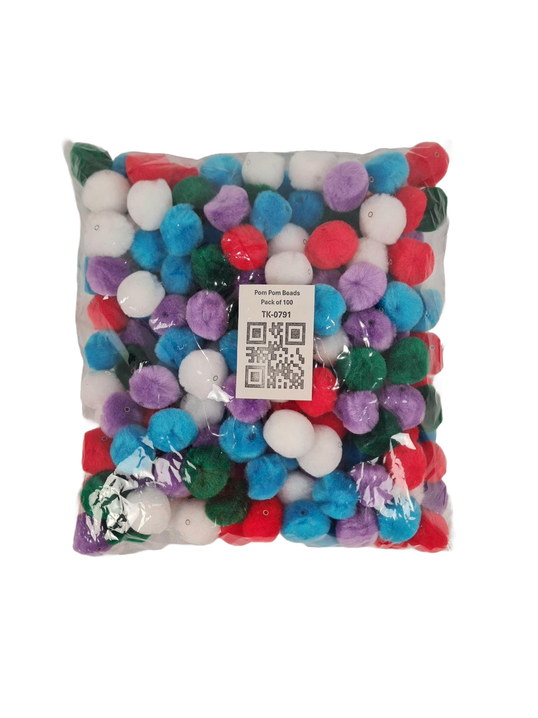 Pom Pom Beads - Pack of 100