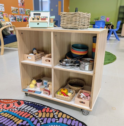 [TK-2045] TeamKids 4 Cube Storage Unit with Castors