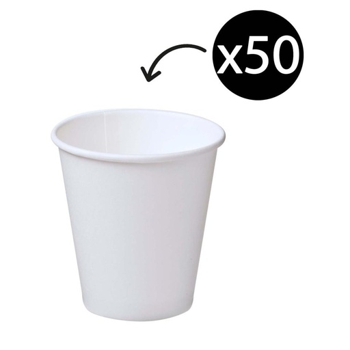[TK-2263] Paper Cups - 280ml White - Pack of 50