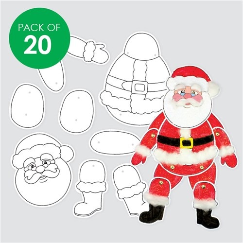 Cardboard Dancing Santas - White - Pack of 20 | The TeamKids Shop