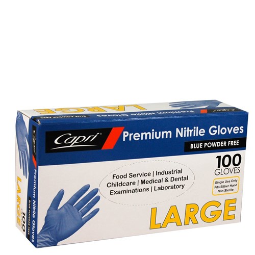 Nitrile Gloves - Blue Powder Free