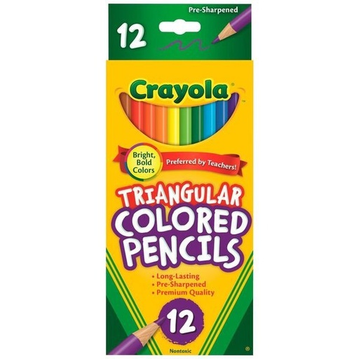 [TK-2714] 12 Full Size Triangular Colored Pencils