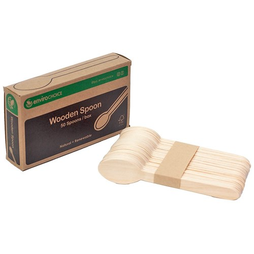 [TK-3090] Cutlery Spoon Wooden FSC Certified 165mm 50 Pack