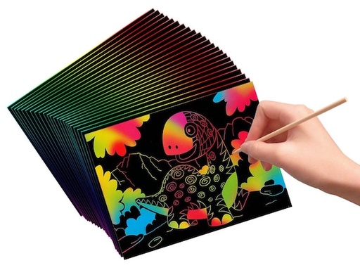 [TK-0056] A4 Scratch Board - Rainbow - Pack of 20